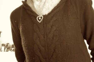 with Grandma's heart charm...